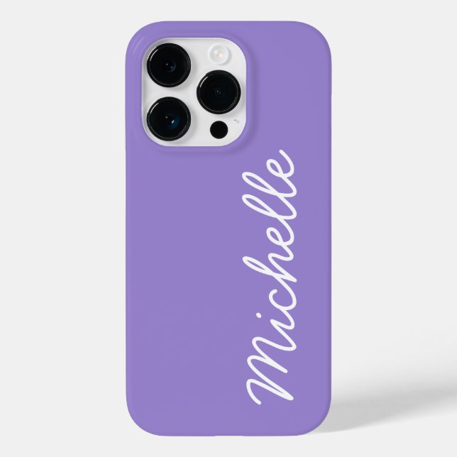 Coques Case-Mate iPhone Indigo Purple & Blanc Nom ou texte personnalisé (Verso)