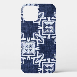 Case-Mate iPhone Case Indigo tordu à damiers arrière - plan texturé.