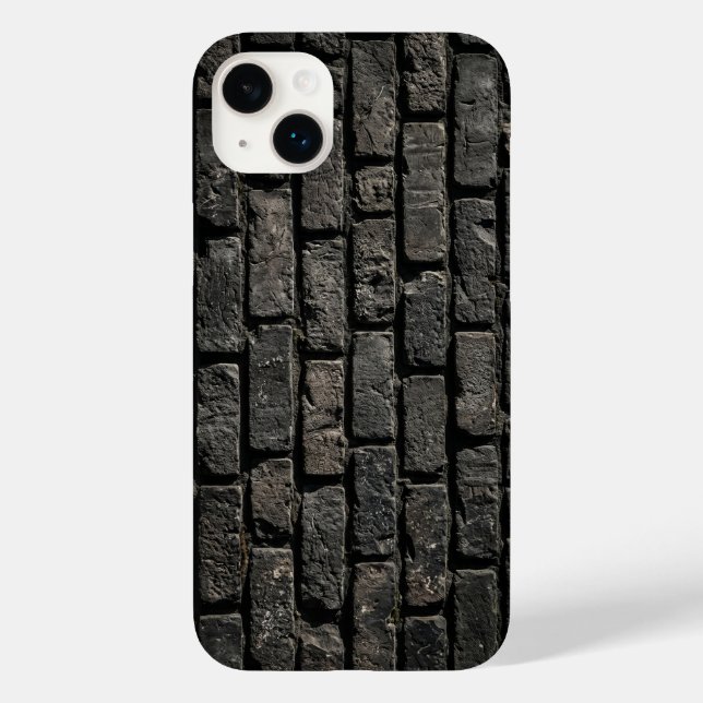 Coques Case-Mate iPhone Industrial Black Brick Wall Texture iPhone Case (Verso)