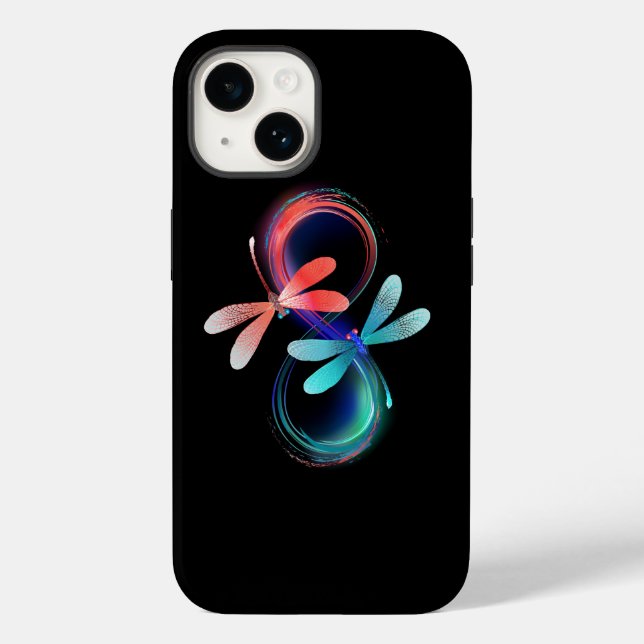 Coques Case-Mate iPhone Infini avec des libellules lumineuses (Verso)
