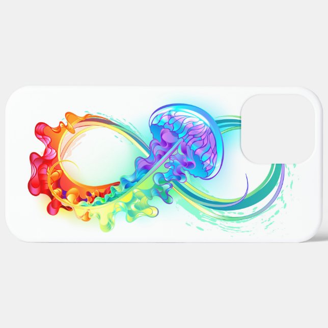 Coques Case-Mate iPhone Infini avec méduse arc-en-ciel (Verso / Droite)