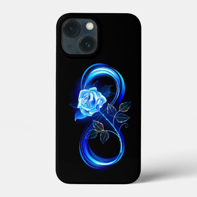 Coques Case-Mate iPhone Infini lumineux avec rose bleue (Verso)