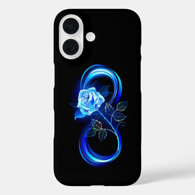 Coques Case-Mate iPhone Infini lumineux avec rose bleue (Verso)