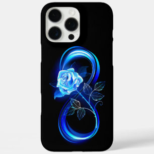 Coque iPhone 16 Pro Max Infini lumineux avec rose bleue