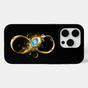 Coque Case-Mate iPhone Infinité avec plume de paon doré