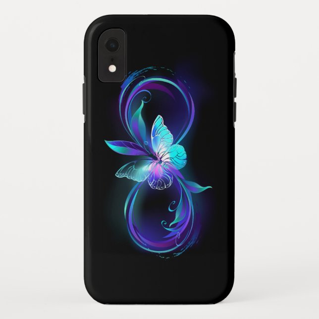 Coques Case-Mate iPhone Infinité brillante avec papillon magique (Dos)