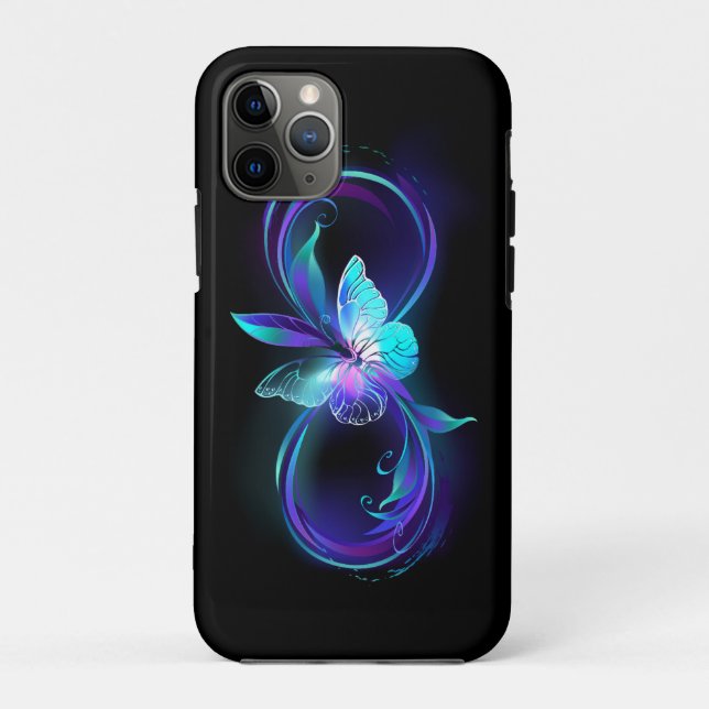 Coques Case-Mate iPhone Infinité brillante avec papillon magique (Dos)