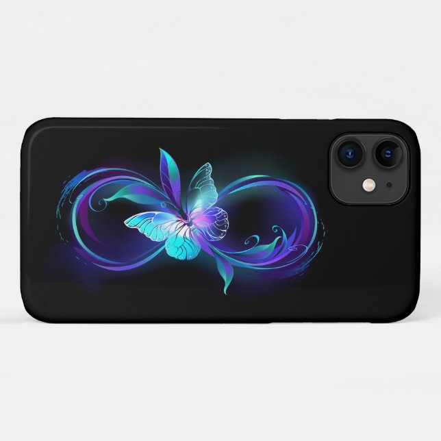 Coques Case-Mate iPhone Infinité brillante avec papillon magique (Dos (Horizontal))