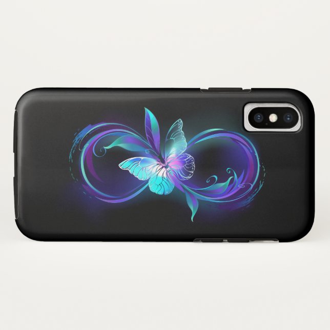 Coques Case-Mate iPhone Infinité brillante avec papillon magique (Dos (Horizontal))