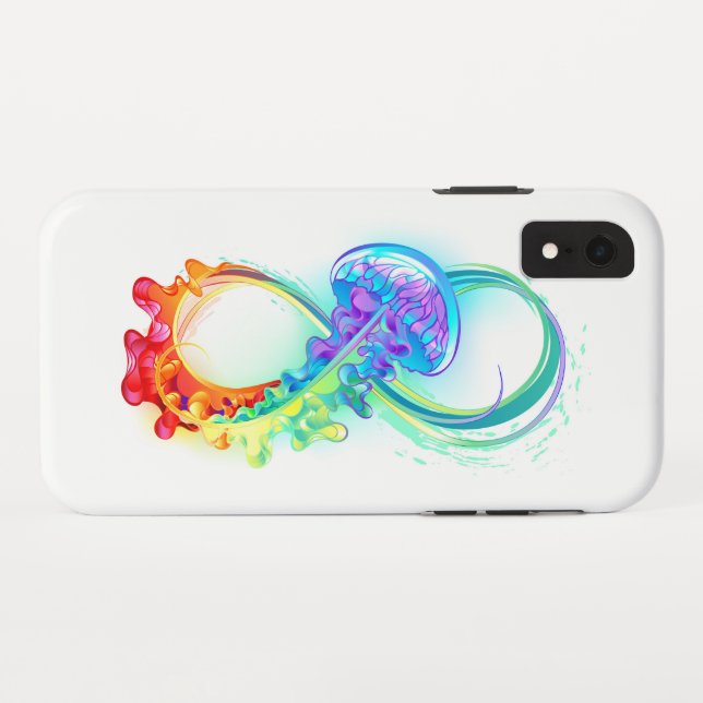Coques Case-Mate iPhone Infinity avec Rainbow Jellyfish (Dos (Horizontal))