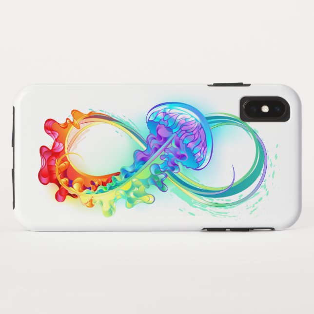 Coques Case-Mate iPhone Infinity avec Rainbow Jellyfish (Dos (Horizontal))