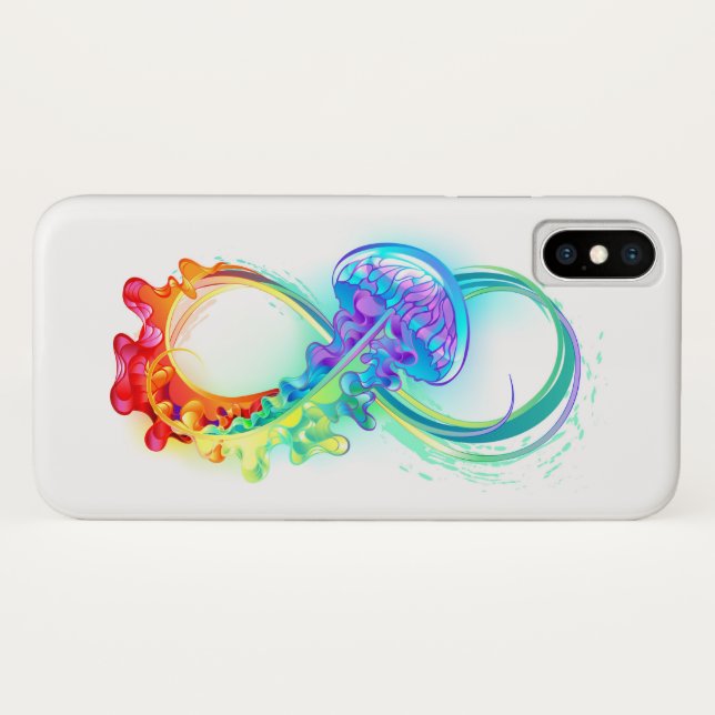 Coques Case-Mate iPhone Infinity avec Rainbow Jellyfish (Dos (Horizontal))