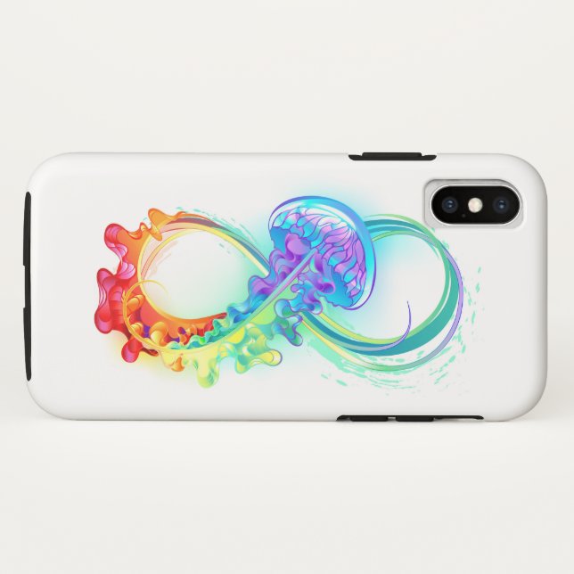 Coques Case-Mate iPhone Infinity avec Rainbow Jellyfish (Dos (Horizontal))