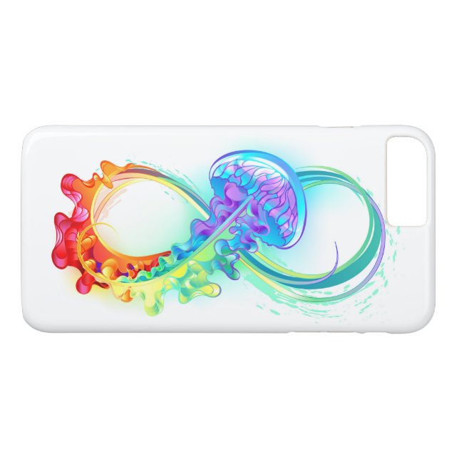 Coques Case-Mate iPhone Infinity avec Rainbow Jellyfish (Dos (Horizontal))
