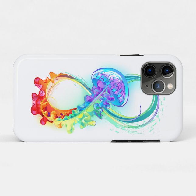 Coques Case-Mate iPhone Infinity avec Rainbow Jellyfish (Dos (Horizontal))