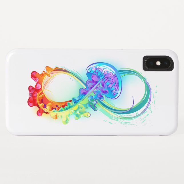Coques Case-Mate iPhone Infinity avec Rainbow Jellyfish (Dos (Horizontal))