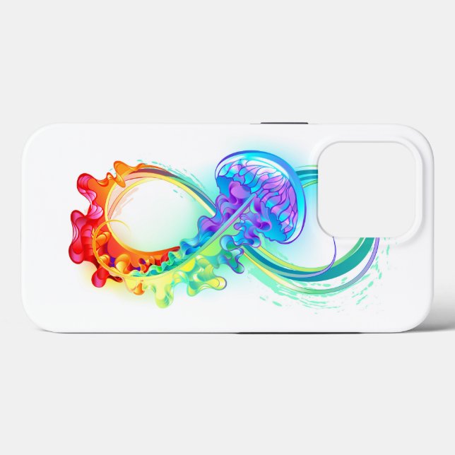 Coques Case-Mate iPhone Infinity avec Rainbow Jellyfish (Verso (horizontal))