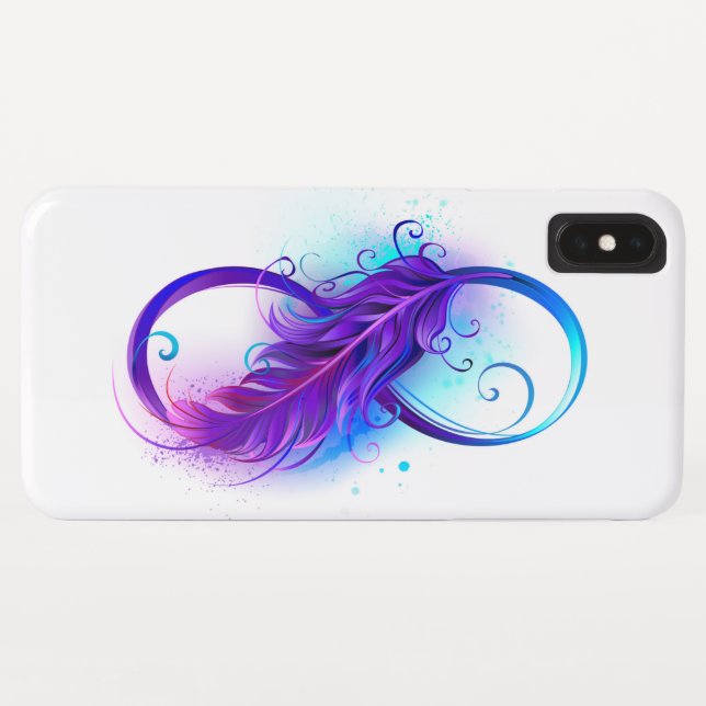 Coques Case-Mate iPhone Infinity with purple feather (Dos (Horizontal))