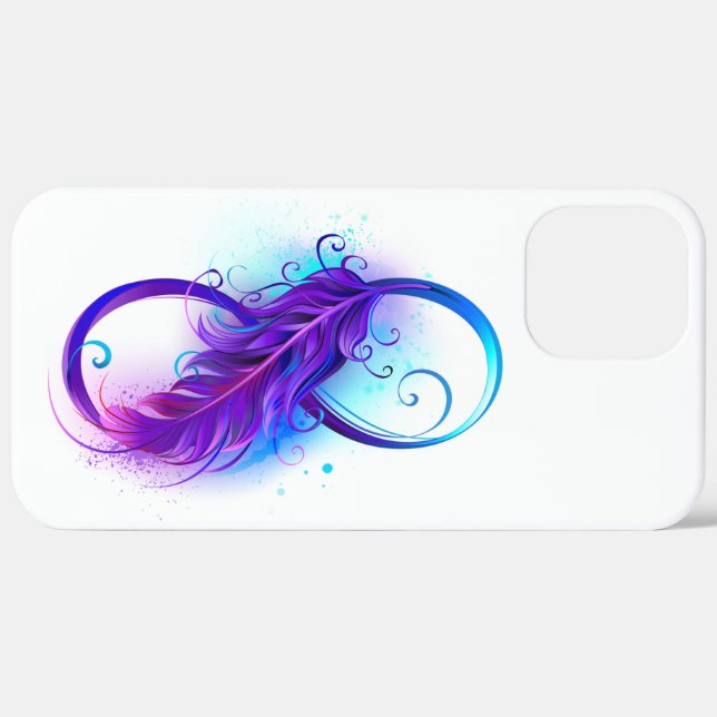 Coques Case-Mate iPhone Infinity with purple feather (Verso / Droite)