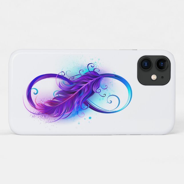 Coques Case-Mate iPhone Infinity with purple feather (Dos (Horizontal))