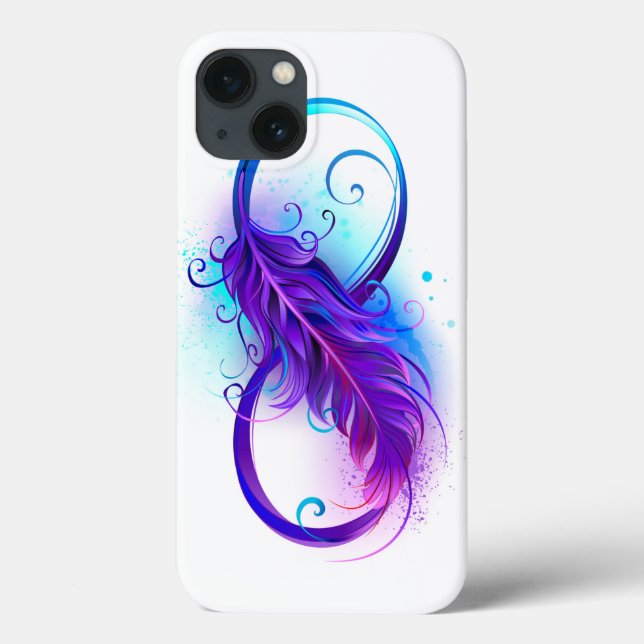 Coques Case-Mate iPhone Infinity with purple feather (Verso)