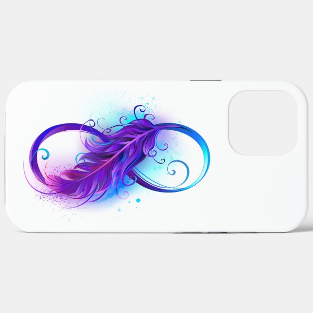 Coques Case-Mate iPhone Infinity with purple feather (Verso (horizontal))