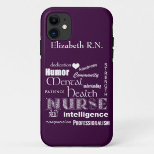 Coques Pour iPhone Infirmière-Attributs /Plum de santé mentale