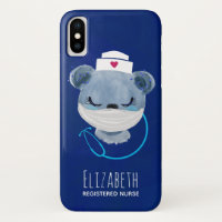 Infirmière de l'ours mignonne portant un Masque Mé