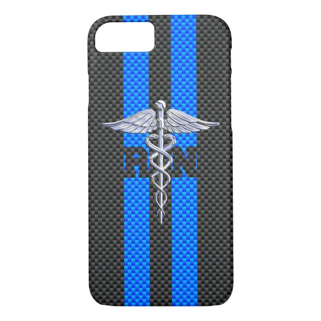 Coques Case-Mate iPhone Infirmière inscrite RN Silver Caduceus (Dos)