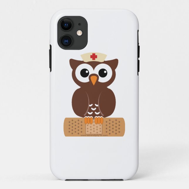 Coques Case-Mate iPhone Infirmière Owl (avec bandaid) (Dos)