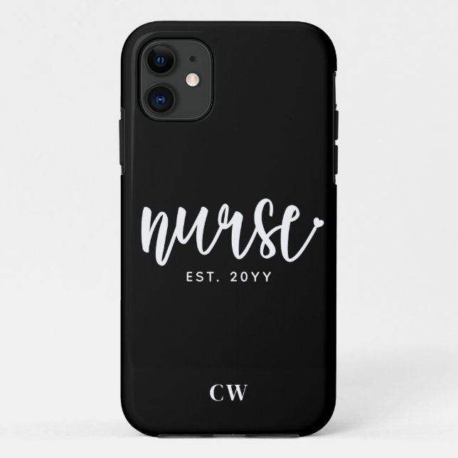 Coques Case-Mate iPhone Infirmière sur mesure Typographie Est Infirmière d (Dos)