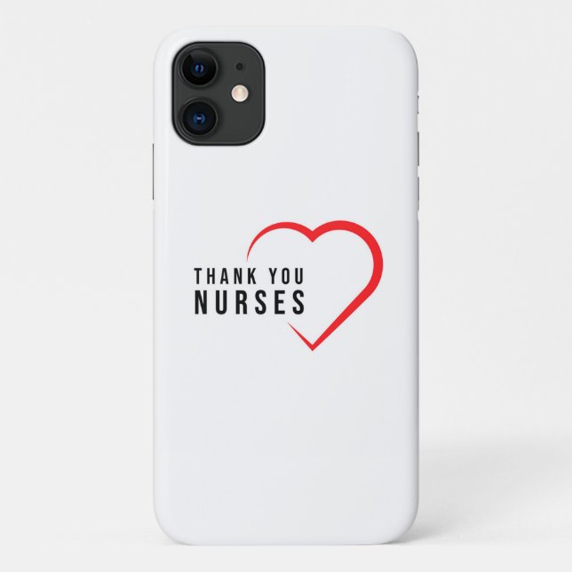 Coques Case-Mate iPhone Infirmières Mercis| Coeur rouge (Dos)