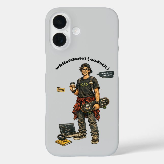 Coques Case-Mate iPhone Ingénieur logiciel codeur URM qui fait du skateboa (Verso)