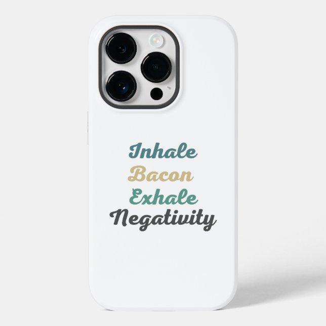 Coques Case-Mate iPhone Inhale Bacon Exhale Négativité Téléphone Case (Verso)