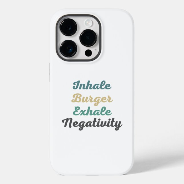 Coques Case-Mate iPhone Inhale Burger Exhale Négativité Téléphone Case (Verso)