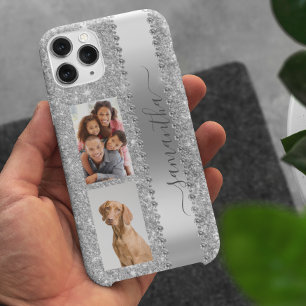 Case-Mate iPhone Case Initiale de nom de photo de diamant Paillettes Arg