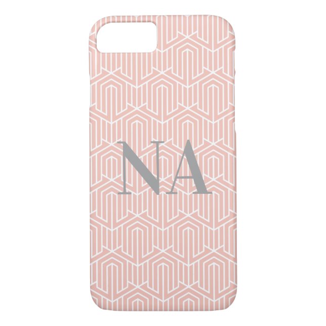 Coques Case-Mate iPhone Initiale géométrique Pastel / monogramme (Dos)