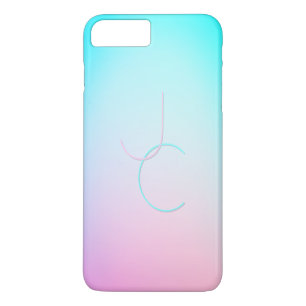 Case-Mate iPhone Case Initiales 2 superposées modernes Turquoise Rose