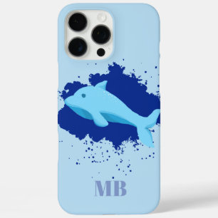 Coque iPhone 16 Pro Max initiales bleues monogramme iPhone 16 pro max coqu