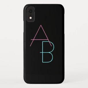 Case-Mate iPhone Case Initiales de chevauchement modernes Rose Turquoi