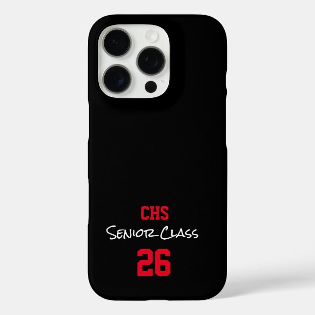 Coques Case-Mate iPhone Initiales de l'école SENIOR classe année de classe (Verso)