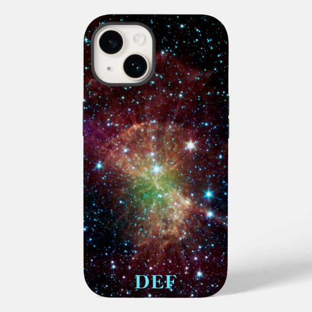 Coques Case-Mate iPhone initiales de nom de nébuleuse de la Dumbbell astro (Verso)