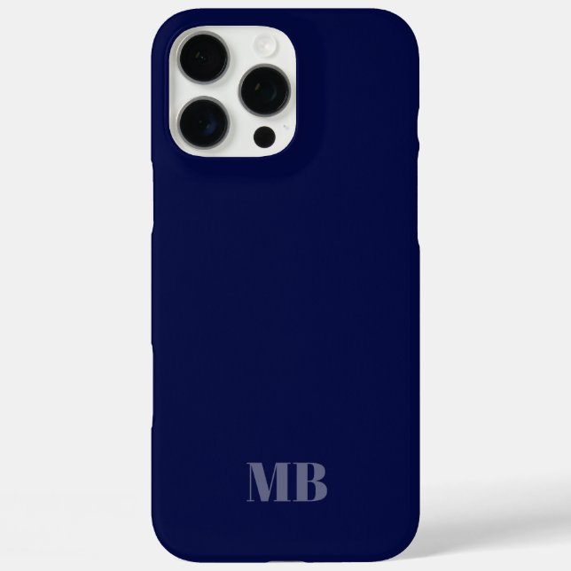 Coques Case-Mate iPhone initiales du nom du monogramme bleu marine (Verso)
