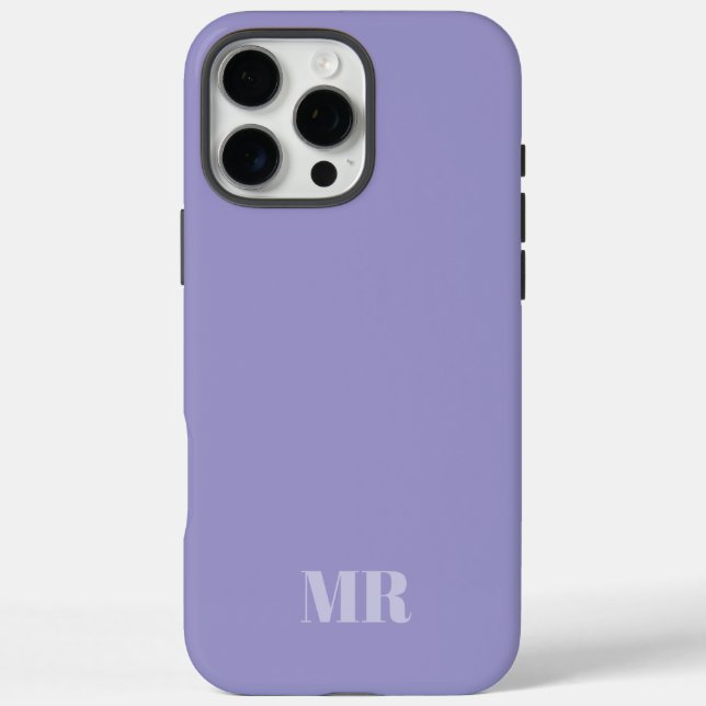 Coques Case-Mate iPhone initiales du nom du monogramme violet clair (Verso)