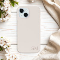 Initiales minimalistes monogrammes beiges