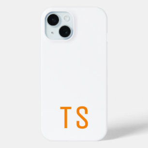 Coque Case-Mate iPhone Initiales minimes Monogrammes Modernes Orange Élég