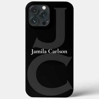 Case-Mate iPhone Case initiales modernes en noir blanc gris