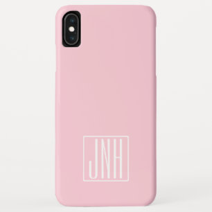 Case-Mate iPhone Case Initiales Monogramme Blanc Sur Rose Clair