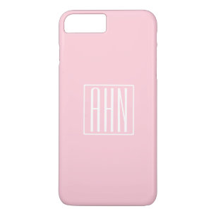 Case-Mate iPhone Case Initiales Monogramme Blanc Sur Rose Clair