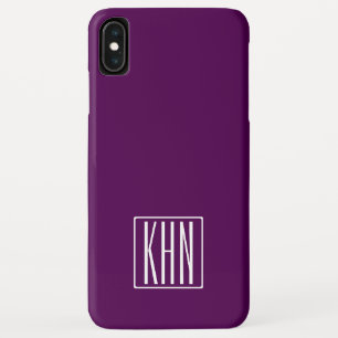 Case-Mate iPhone Case Initiales Monogramme Blanc Sur Violet Foncé